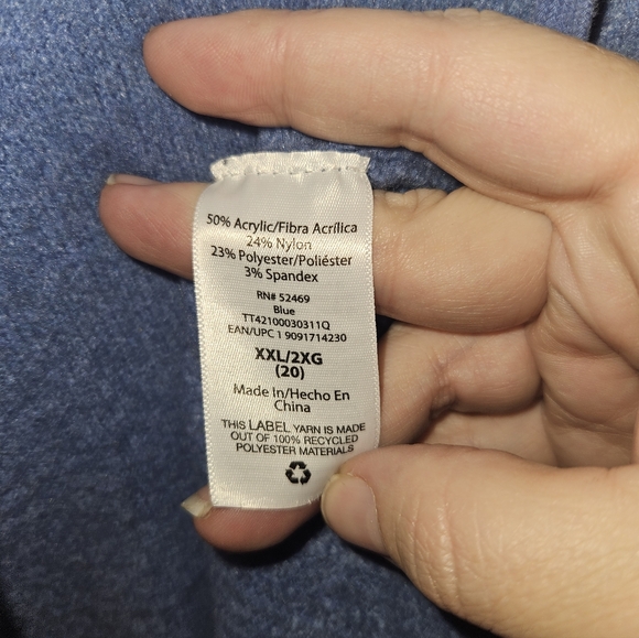 Time & Tru Womans Long Sleeve Blue Sweater Size Xxl (20) - Picture 6 of 13